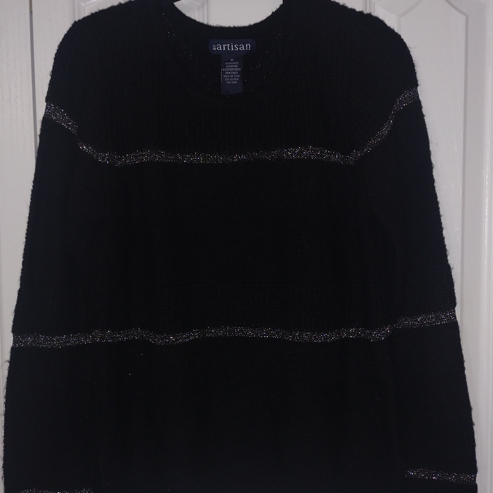 Black Sweater with Silver Accents